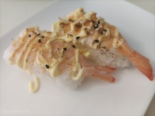 48a. nigiri ebi flambe