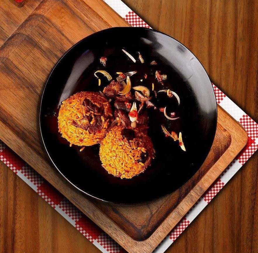 Asun jollof + plantain