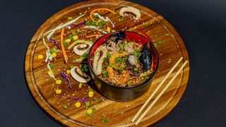 ბრინჯის ლაფშა ზღვის პროდუქტებით