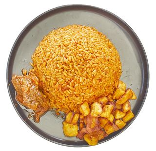 Jollof rice + 1 beef + plantain