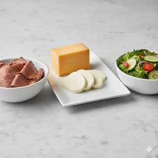 Bocadillo De Ternera Con Queso Y Ensalada