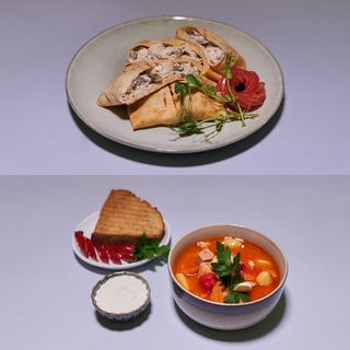 Zupa do wyboru + Naleśniki po Wiejsku (2 szt.)