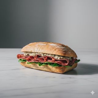 Salame toscano, crema di tartufo, insalata