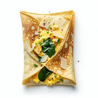 Crepe spinaci e uova e parmigiano