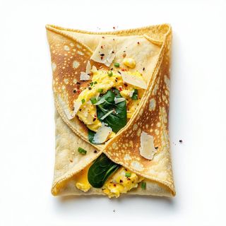 Crepe spinaci e uova e parmigiano