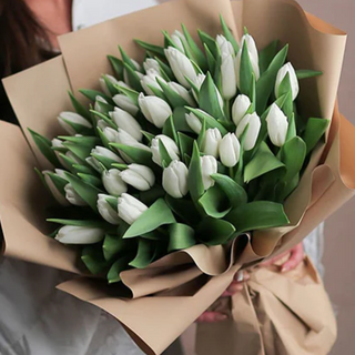 Bukiet białych tulipanów 