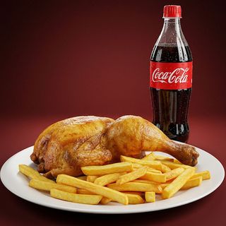 A Half Roasted Chicken + Chips + Coca-cola Original 350ml