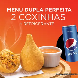 Menu Dupla Perfeita - 2 Coxinhas + Refrigerante