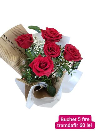 Buchet 5 fire trandafir