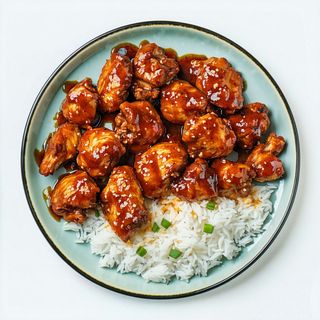 Chicken Wet Fry And Plain Rice
