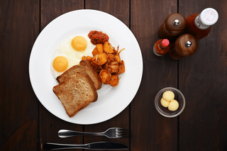 Two Eggs with chips/homefries