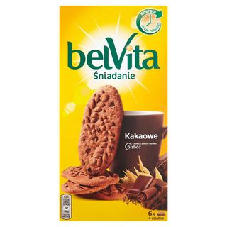 Ciastka śniadaniowe kakaowe z pełnym ziarnem BelVita. 0.3кг