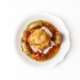 Хрустящий цыпленок с катофелем, сальсой и  копченным йогуртом  