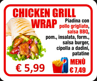 Chicken Grill Wrap Menù