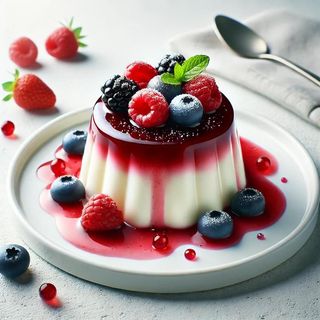 Panna cotta con salsa ai frutti di bosco