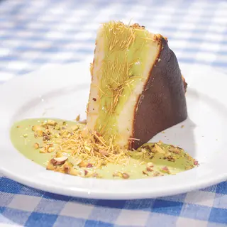 Cheesecake San Sebastian cu cremă de fistic