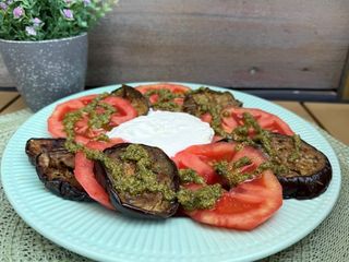 Белени домати с патладжан