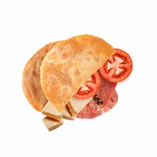 Чебуреки з м'ясом , сиром та томатами (1000г)