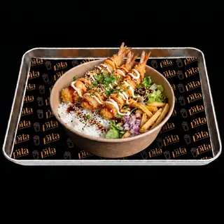 Gamberi tempura Lebanese twist bowl