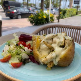 Pesto Chicken and Cheese Jacket Potato
