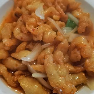 140-Pollo crujiente con salsa dulce picante