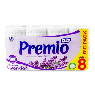 Папір туалетний Диво Premio Toscana Lavender 3-шаровий (8шт)