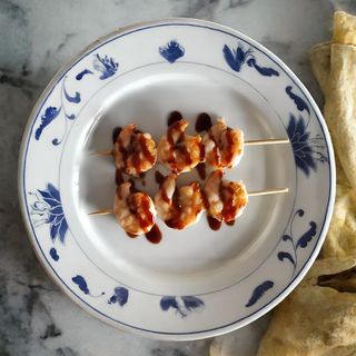 Spiedini di gamberi alla piastra