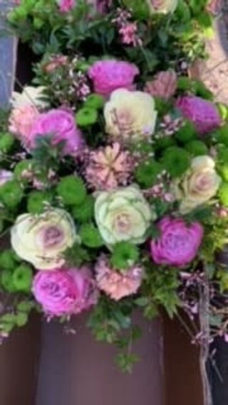 Bouquet verde e fucsia