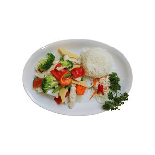 Arroz Blanco Con Pollo Y Verdura