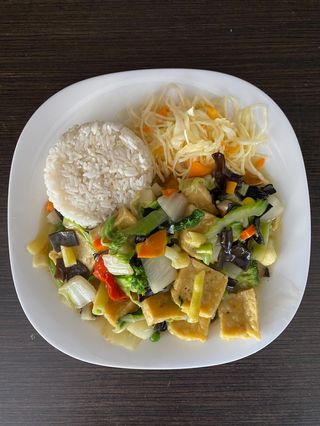 Tofu z grzybami