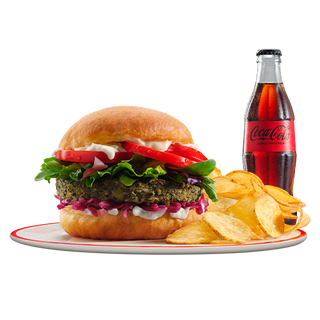 Menu Bomba Hamburger Vegetale e Chips