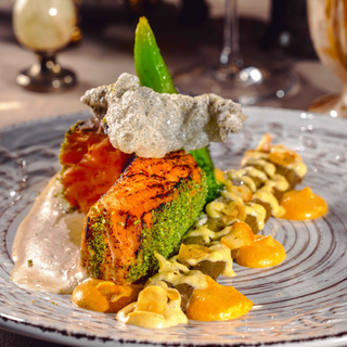 ორაგული დამბალხაჭოს სოუსით