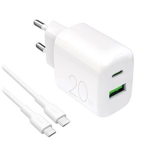 Kit Cargador De Pared Puro Pro Lite 20W + Cable Usb-A A Usb-C 1,2M Blanco - 8018417500039