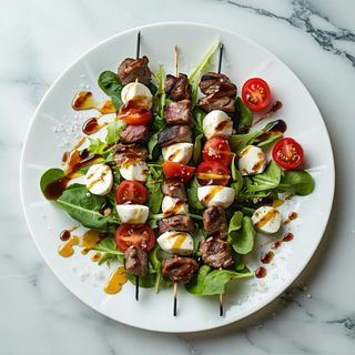 Insalatona kebab (kebab, lattuga, pomodorini, mozzarella, olio, sale)