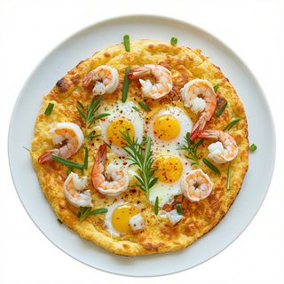 Tortilla De Huevo Con Gambas