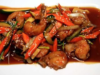 Krewetki teriyaki