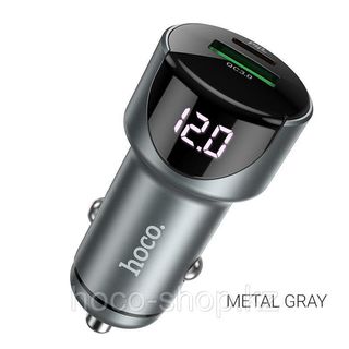 Автомобильное зарядное устройство Z42 Hoco, metal Gray 