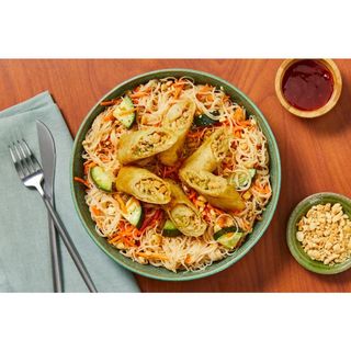 Chicken With Rice or Noodle + Spring Roll