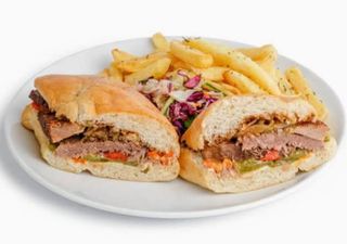 Beef Steak In Rustic Ciabatta Sandwich