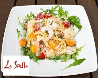 Spaghetti con gamberoni