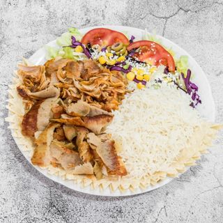 Menú plato de arroz con carne