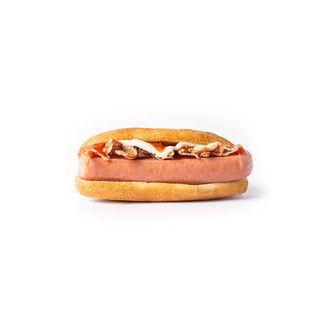 31. Hot dog, bacon ahumado, ketchup y mostaza