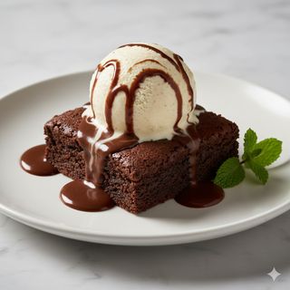 Brownie De Chocolate Con Helado