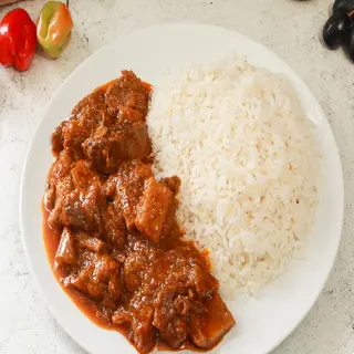 Rice And Stew With 2 Meat