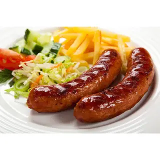 2 Sausages , Chips and Soda