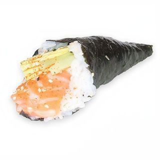 80 Temaki Salmón Picante Con Aguacate, Pepino Y Mayonesa