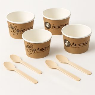 Pack 4 Tarrinas Y 4 Cucharitas 