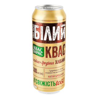 Квас «Квас Тарас» «Білий хлібний» з/б (0,5л)
