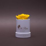 Trandafir criogenat galben în mIni-cutie alba