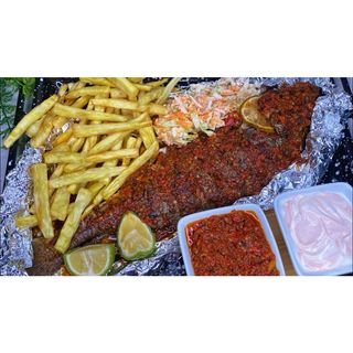 Grilled Croacker Fish And Chips